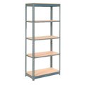 Global Industrial Heavy Duty Shelving 48W x 12D x 60H With 5 Shelves, Wood Deck, Gray B2297420